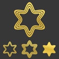 Golden line hexagram logo design set