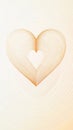 Golden heart shape emerging from concentric circles on white background
