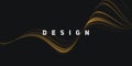 Golden lines forming fluid line in 3d space, abstract energy didgital composition with text design, wallpaper