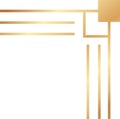 Golden lines and square forming a corner on a white background, creating an elegant and minimalist design suitable for