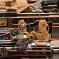 Golden lion, a detail of a gondola, Venice Royalty Free Stock Photo