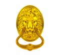 Golden lion door knocker