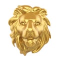 Golden Lion Head Sculpture Isolated Royalty Free Stock Photo