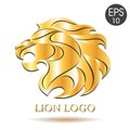 Golden Lion logo. Vector illustration of Lion Royalty Free Stock Photo
