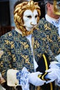 Golden lion mask, Venice, Italy, Europe