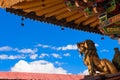 Golden lion statue in the Jokhang Temple