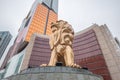 The Golden lion statue in Macua Royalty Free Stock Photo