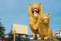Golden Lion statue in Sihanoukville, Cambodia