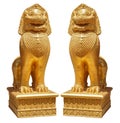 Golden lion statue Thai art style