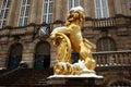 Golden lion at the townhall of Kassel Royalty Free Stock Photo
