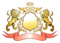 Golden Lions Shield and Crown Insignia