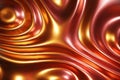 Golden liquid molten metal abstract wavy background with light reflects