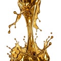 Golden liquid splashes creating a dynamic and glowing artistic display Royalty Free Stock Photo
