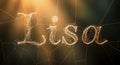 Golden Lisa Name on a Spider Web â Enchanting Typography Digital Illustration Royalty Free Stock Photo