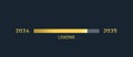 Golden loading progress bar of 2034,2035, happy new year isolated on dark background