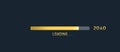 Golden loading progress bar of 2040, happy new year isolated on dark background