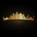 Golden logo Amman city skyline. Royalty Free Stock Photo