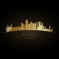 Golden logo Beirut skyline.