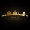 Golden logo Makkah skyline.