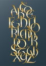 Golden lombard alphabet Royalty Free Stock Photo