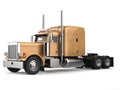 Golden long haul semi - trailer truck Royalty Free Stock Photo