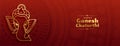 golden lord ganesha banner for indian festival ganesh chaturthi vector illustration Royalty Free Stock Photo