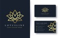 Lotus flower logo and business card design Royalty Free Stock Photo