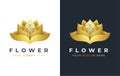 Golden lotus flower logo design