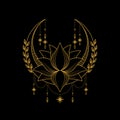 golden lotus logo design for tattoo corporate or company