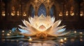 Golden Lotus: A Serene Symbol of Spiritual Harmony Royalty Free Stock Photo