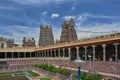 Golden lotus tank and gopurams Meenakshi Amman Temple is a historic hindu temple located in Madurai city in Tamil Nadu