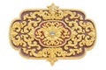 Golden lotus thai style pattern stucco design of thai style on the Wall Royalty Free Stock Photo