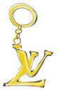 Louis Vuitton keychain, vector or color illustration