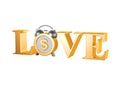 Golden love dollar clock