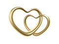 Golden love heart rings