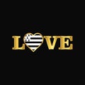 Golden Love typography Brittany flag design vector