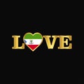 Golden Love typography Equatorial Guinea flag design vector