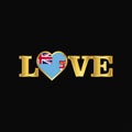 Golden Love typography Federation Bosnia and Herzegovina flag de