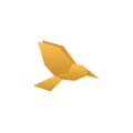 Golden low poly flying bird design