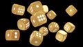 Golden lucky dice 3d rendering