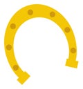 Golden Lucky Horseshoe Image. Vector Horseshoe Royalty Free Stock Photo