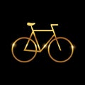 Golden Luxury Bicycle Vector Sign Royalty Free Stock Photo