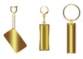 Golden Luxury Blank Key Chain Set Royalty Free Stock Photo