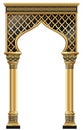 Golden luxury classic arch portal with columns