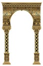 Golden luxury classic arch portal with columns