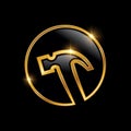 Golden Luxury Hammer Logo Sign