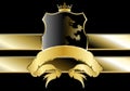Golden luxury heraldic shield wolf crest illustration 2