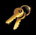 Golden Luxury Key Vector Icon Royalty Free Stock Photo