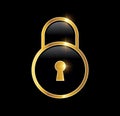 Golden Luxury Key Vector Icon Royalty Free Stock Photo