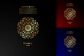 Golden luxury mandala logo template with abstract vector elements. Can be used for emblem and monogram. Great for invitation, card